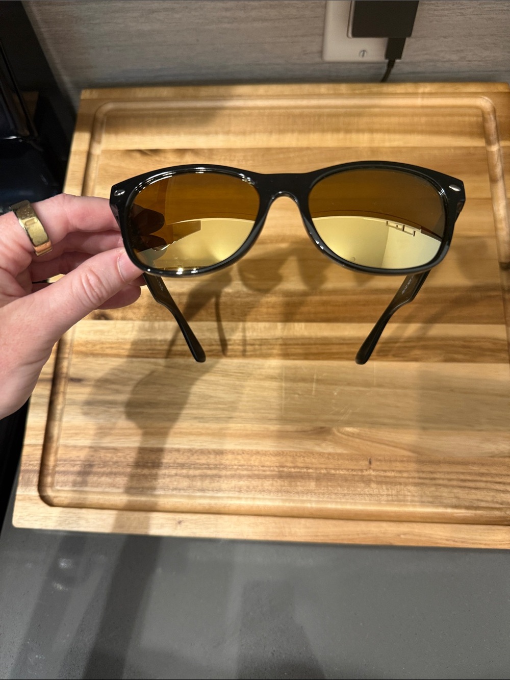 Ray-Ban Black Frame Sunglasses with Amber Lenses